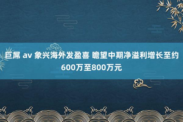 巨屌 av 象兴海外发盈喜 瞻望中期净溢利增长至约600万至800万元