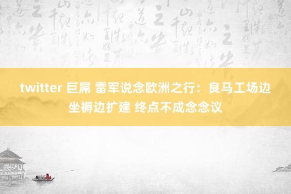 twitter 巨屌 雷军说念欧洲之行：良马工场边坐褥边扩建 终点不成念念议